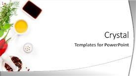  Presentation with organic cooking - Presentation design having cooking food background on white background and a white colored foreground