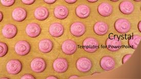  Presentation with pastry cream - Audience pleasing PPT layouts consisting of cooking food and confectionery concept backdrop and a  colored foreground