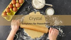  Presentation with culinary - Presentation design having cooking-food-culinary-and-recipe background and a yellow colored foreground