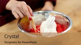  Presentation with pastry cream - PPT layouts featuring cooking food and people concept background and a  colored foreground