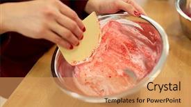  Presentation with pastry cream - Amazing presentation having cooking food and people concept backdrop and a  colored foreground