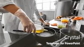  Presentation with cooking oil - Slide deck consisting of cooking-food-profession-and-people background and a tawny brown colored foreground