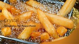  Presentation with french fries - Amazing presentation design having cooking-french-fries backdrop and a gold colored foreground