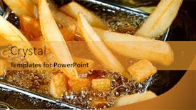  Presentation with free cooking - Presentation theme with cooking-french-fries background and a gold colored foreground
