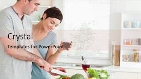  Presentation with hydroponics vegetables hydroponic vegetable - PPT theme having cooking fun - couple with wine and vegetables background and a coral colored foreground