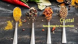  Presentation with spices - Audience pleasing slides consisting of cooking healthy - spoons with different spices backdrop and a tawny brown colored foreground