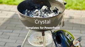  Presentation with cooking fire - Presentation design featuring cooking-heat-and-fire-concept background and a gray colored foreground