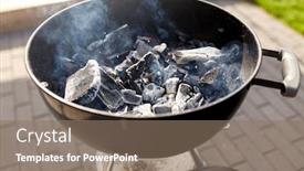  Presentation with cooking fire - Presentation theme with cooking-heat-and-fire-concept background and a coral colored foreground