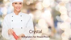  Presentation with cooking chef - Theme consisting of cooking holidays people and food background and a lemonade colored foreground