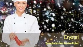  Presentation with healty - Slides with cooking holidays people and food background and a tawny brown colored foreground