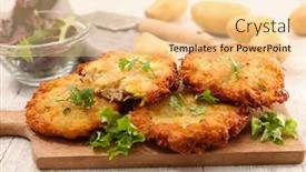  Presentation with vegetarian - PPT theme enhanced with cooking-homemade-vegetarian-steak background and a blonde colored foreground