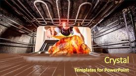  Presentation with chicken - Theme featuring cooking in the oven thanksgiving background and a tawny brown colored foreground