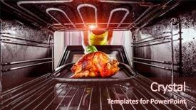  Presentation with chicken - Theme enhanced with cooking in the oven thanksgiving background and a tawny brown colored foreground