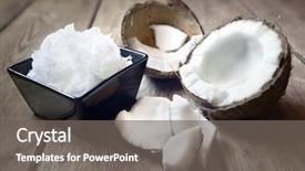  Presentation with coconut oil - PPT theme with cooking ingredient or spa treatment background and a gray colored foreground