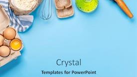  Presentation with utensils - PPT layouts with cooking-ingredients-and-utensils background and a arctic colored foreground