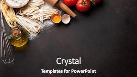  Presentation with pasta - Cool new presentation theme with cooking ingredients on wooden kitchen backdrop and a dark gray colored foreground