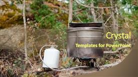  Presentation with titanium - Cool new slides with propane - cooking meal in titanium kettle backdrop and a violet colored foreground