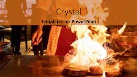  Presentation with recipe - Cool new presentation theme with cooking-of-beef-teppanyaki-recipe backdrop and a gold colored foreground