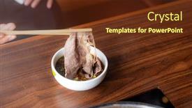  Presentation with shabu - Cool new theme with cooking-of-japanese-wagyu-beef backdrop and a tawny brown colored foreground