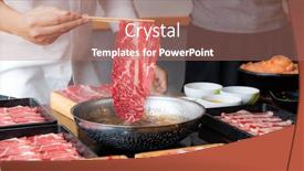  Presentation with shabu - PPT theme enhanced with cooking-of-japanese-wagyu-beef background and a coral colored foreground