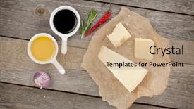 Presentation with cooking oil - Cool new PPT theme with cooking oil - parmesan cheese herbs and spices backdrop and a  colored foreground