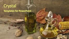  Presentation with cooking oil - Cool new theme with cooking oil and autumn items backdrop and a tawny brown colored foreground