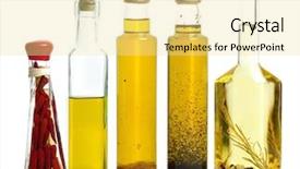  Presentation with cooking oil - Presentation theme having cooking oil collection on white background and a blonde colored foreground