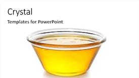  Presentation with oil grease - Slide set consisting of cooking oil in bowl isolated background and a  colored foreground