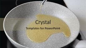  Presentation with cooking oil - Slide deck having cooking oil on electric cooker background and a coral colored foreground