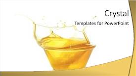  Presentation with cooking oil - Presentation theme consisting of cooking oil splashing from bowl background and a white colored foreground