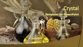  Presentation with cooking oil - PPT layouts with cooking oil vinegar and autumn background and a tawny brown colored foreground