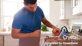  Presentation with pan african - Presentation theme having cooking on the hob add background and a violet colored foreground