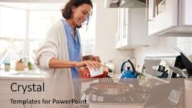  Presentation with pan african - Presentation theme consisting of cooking on the hob add background and a coral colored foreground