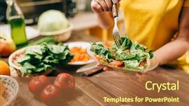  Presentation with food preparation - Beautiful PPT layouts featuring cooking on the kitchen eco backdrop and a  colored foreground