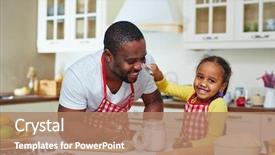  Presentation with big fat belly girl - Audience pleasing slide deck consisting of cooking pastry with her father backdrop and a coral colored foreground