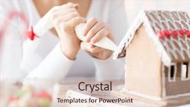  Presentation with cooking - Beautiful PPT layouts featuring cooking people christmas and decoration concept - close up of happy woman making gingerbread houses at home backdrop and a lemonade colored foreground