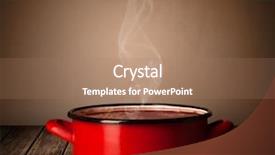  Presentation with cooking - Audience pleasing slide deck consisting of abstract background from colourful huge shapes glassy and transparent surfaces backdrop and a cream colored foreground.