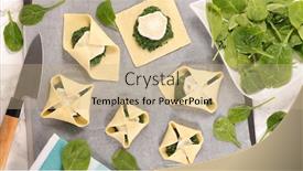  Presentation with puff pastry - PPT theme consisting of cooking-puff-pastry-with-spnish background and a coral colored foreground