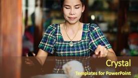  Presentation with curry - Beautiful presentation design featuring cooking red curry in wok backdrop and a tawny brown colored foreground