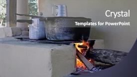  Presentation with rice - Beautiful slide deck featuring cooking rice on the stove backdrop and a  colored foreground