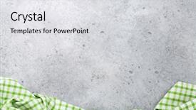  Presentation with kitchen towel - Presentation theme enhanced with cooking stone table with kitchen background and a white colored foreground