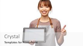  Presentation with cooking chef - Presentation theme with cooking-technology-and-people-concept background and a white colored foreground