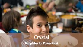  Presentation with home black family - Theme consisting of cooking turkey - boy at home having lunch background and a coral colored foreground