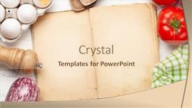  Presentation with cooking utensils - PPT theme featuring cooking-utensils-and-ingredients background and a lemonade colored foreground