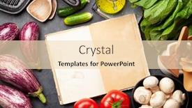  Presentation with cooking utensils - Colorful slide set enhanced with cooking-utensils-and-ingredients backdrop and a lemonade colored foreground