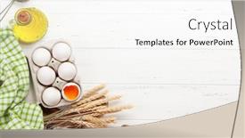  Presentation with cooking utensils - Audience pleasing presentation theme consisting of cooking-utensils-and-ingredients backdrop and a white colored foreground