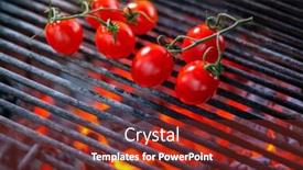  Presentation with grill - Slide deck consisting of cooking-vegetables-on-a-grill background and a tawny brown colored foreground