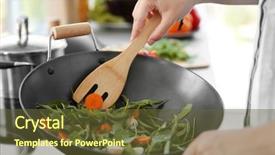  Presentation with hydroponics vegetables hydroponic vegetable - Amazing PPT layouts having cooking wok - female hand mixing vegetables backdrop and a tawny brown colored foreground