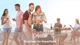  Presentation with beach party - Cool new PPT layouts with cookout - young people having barbecue party backdrop and a coral colored foreground