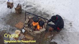  Presentation with gardening healthy food cooking - Presentation theme featuring cooks food at the stake background and a tawny brown colored foreground